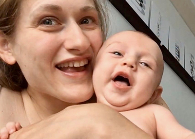 mom and baby