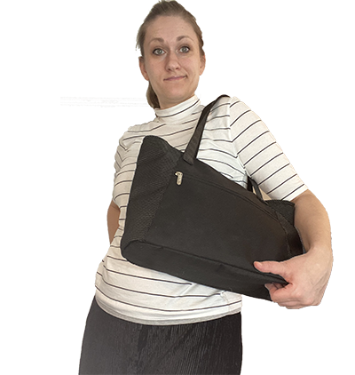 woman-with-ameda-finesse-breast-pump-tote