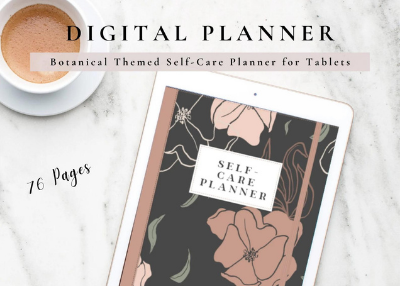 Botanical Themed self-Care Planner For Tablets 