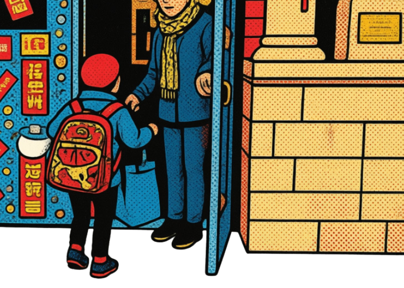 bambino andando a scuola